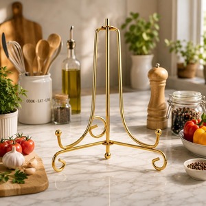 Black Metal Dish and Bowl <b>Rack</b> Standing Holder Storage Organizer Modern Single Tier Metal <b>Plate</b> <b>Rack</b> Holder Decorative Holder - Product Image 2