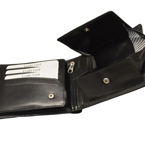 Coronet International Men's Genuine Leather <b>Trifold</b> <b>Wallet</b> with Multi-Card Slots and Zipper Closure Short Style - Product Image 3