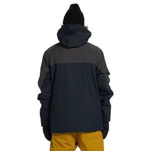 Men Ski & Snowboarding <b>Waterproof</b> Windbreaker <b>Jacket</b> Navy Blue Charcoal <b>Grey</b> Hooded Color Block Full Zip Flap Pockets Insulated - Product Image 6
