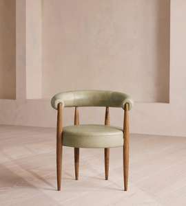 Chaise de salle à manger de luxe en teck massif avec coussin en cuir – Fabricant de mobilier moderne en bois pour restaurants et hôtels - Product Image 5