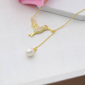 Collar con Colgante de Plata S925 para Mujer, Conjunto de Joyería de Perlas DIY con Colibrí Alzando el Vuelo y Cadena Clavícula para un Estilo Personalizado - Product Image 5