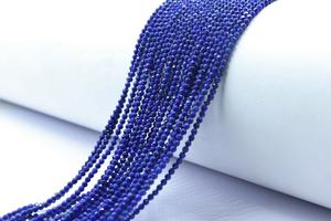 Perles Rondelle à facettes en Lapis Lazuli naturel 3mm perles de Lapis taillées à la machine pour la fabrication de bijoux - Product Image 2