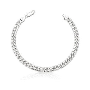 Bracelet chaîne cubaine en argent sterling fin, classique, poli, bijoux unisexes, élégant, à porter tous les jours, cadeau pour hommes et femmes - Product Image 5