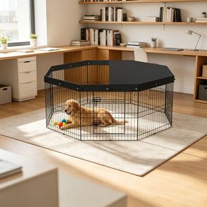Recinto per animali domestici in acciaio impermeabile per esterni con chiusura a pulsante, box per animali domestici da interno e cancello solido per animali con motivo a maiale - Product Image 4