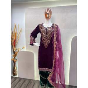 Top y parte inferior para fiesta de diseñador con Dupatta, talla XL - Product Image 2