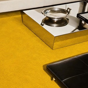 Tapis de luxe abstrait irrégulier jaune, tapis moderne en laine tufté à la main, tapis moelleux pour salon, chambre à coucher, décoration intérieure - Product Image 4