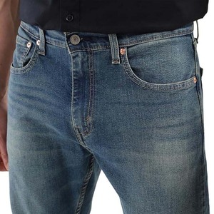 High Quality Tight Stretch Denim <b>Jeans</b> Mid Waist Micro <b>Elastic</b> Custom Streetwear Straight Stacked Slim Fit for Men <b>Jeans</b> - Product Image 3