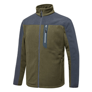 Veste polaire bleu marine pour homme, entièrement zippée, col montant, coupe-vent, décontractée, coupe régulière, en polyester, fabricant ODM. - Product Image 5