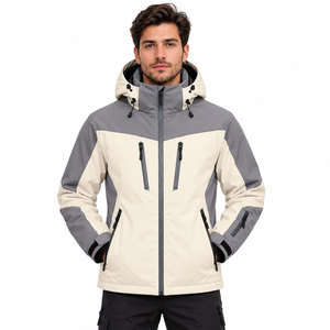 Veste de ski à capuche pour homme, chaude, coupe-vent, zippée, colorée, sportive, pour l'hiver - Product Image 2