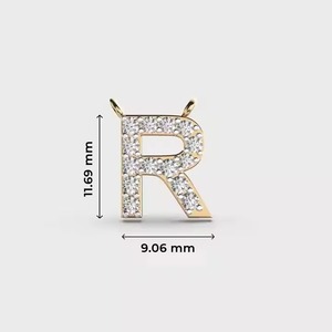 จี้เพชรรูปตัว 'R' ทอง 18K/เงิน สไตล์คลาสสิก เครื่องประดับตัวอักษร จี้ทรงเสน่ห์สำหรับผู้ชาย/ผู้หญิง - Product Image 5