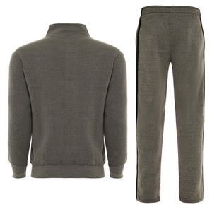 Vêtements de sport en gros, ensembles de jogging deux pièces en molleton technique, personnalisés, pour hommes, unis, rayés, avec fermeture éclair. - Product Image 5