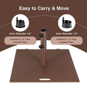 24 Inch Square Patio Umbrella Base 50 LBS Weighted for <b>Stability</b> for Your Outdoor Space - Product Image 4