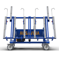 Carro de Transporte para Encimeras con Inclinación Eléctrica, Carretilla Móvil de Acero y Aluminio con Cuatro Ruedas, 500 kg, para Taller