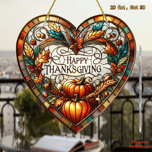 CIFbuy Acchiappasole a Forma di Cuore di Zucca per il Ringraziamento, Decorazione da Appendere in Vetro Acrilico per Finestre Autunnali e Giardino, Cristallo Decorativo e Acchiappasole - Product Image 3