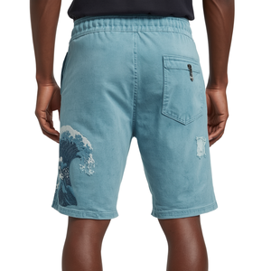 Pantalones Cortos de Felpa Francesa con Lavado Ácido y Diseño de Bordado Costero para Hombre, Precio de Mayoreo en Oferta - Product Image 4
