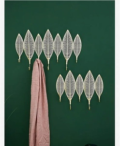 Decorative Leaves Iron Wall Hanger Aureate Finished <b>Coat</b> <b>Hook</b> for Bathroom Home Improvement - Product Image 4