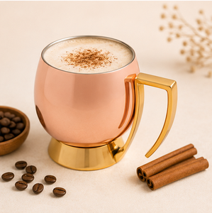 Premium Pure Copper Moscow Mule <b>Mug</b> Cocktail Beer Cup with <b>Gold</b> Handle Designer Barware for Home & Hotel Affordable Price - Product Image 4