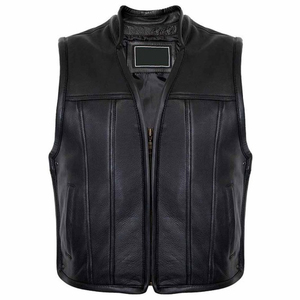 Gilet en cuir tendance, nouveau design, haute qualité, pour l'hiver, style moto, sur mesure, pour homme. - Product Image 1