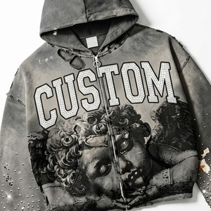 Sweat-shirt unisexe épais en molleton de coton avec logo 3D en relief, poche kangourou, manches longues, style streetwear, vierge - Product Image 4