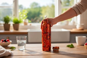 ILAHI's Hammered Copper Eco-Friendly 500ml Tumbler <b>Water</b> <b>Bottle</b> with Lid Textured Design for Outdoor Use Model ICOMCB-13189 - Product Image 2