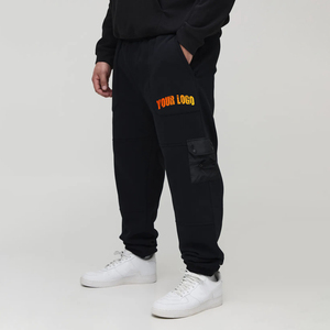 Pantalon de jogging décontracté surdimensionné en toile épaisse lavée personnalisée OEM pour homme, respirant et écologique avec broderie - Product Image 1