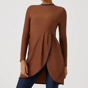 Burkini 2 pièces 2026 imperméable à séchage rapide, écoresponsable, avec fermetures éclair, pour femmes musulmanes, maillot de bain modeste à manches longues, tenue de plage islamique - Product Image 5
