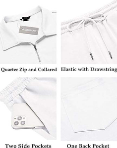 Nuevo conjunto de pantalones cortos tipo polo transpirables para hombre, diseño moderno, estilo casual, conjunto deportivo de color sólido, conjunto de 2 piezas para hombre - Product Image 5