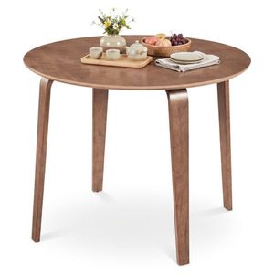 <b>Walnut</b> 37.5\" Round Dining <b>Table</b> with Solid Rubber Wood Legs for 4 People - Product Image 2
