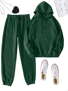 Ensemble de survêtement pour femme, veste zippée en coton et polyester, pantalon de jogging respirant et extensible, vêtements de sport pour la salle de sport - Product Image 2