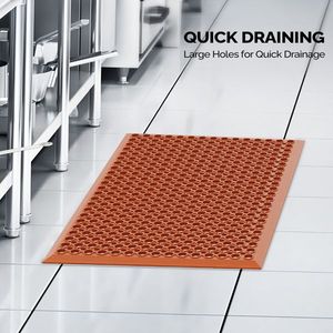 Tapis de sol en caoutchouc pour écoles et gymnases extérieurs 61x91,4cm 12mm d'épaisseur Rouge Antidérapant Caoutchouc EPDM - Product Image 4