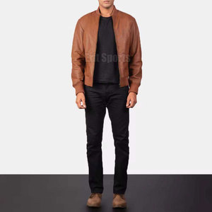 Chaqueta de Cuero para Hombre de Alta Calidad, Cuello Alto, Apariencia Elegante, Ajuste Cómodo, Transpirable, Ecológica, para Uso Diario y Viajes - Product Image 5