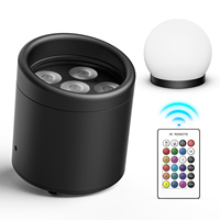 Projecteur U`King 6x8W RGBWA+UV IP65 étanche, alimenté par batterie, avec télécommande Wi-Fi et contrôle DMX, rechargeable pour scène