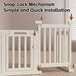 Corralito Modular de Plástico para Bebés con Puerta, Ventosas, Tobogán, Columpio, Piscina de Pelotas, Alfombra y Gabinete para Juegos en Interiores - Product Image 5