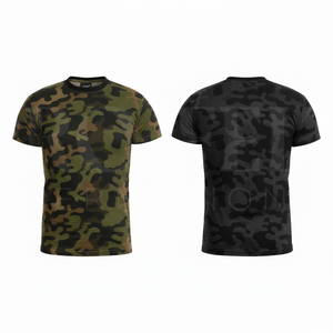 T-shirt à manches courtes imprimé camouflage, prix de gros, respirant, en coton, col rond, pour l'entraînement et les activités de plein air, OEM ODM - Product Image 2