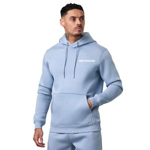 Sweat à capuche décontracté en polaire bleu ciel pour homme, à manches longues, style athlétique, idéal pour la gym - Product Image 1