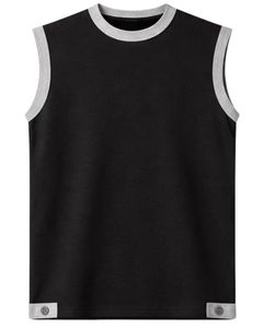 Customized Men Black Sleeveless Tank Top And Shorts Set Casual Summer Cotton Outfit <b>Light</b> Gray Trim Drawstring Two Piece Set - Product Image 1