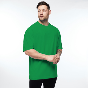 T-shirt de sport oversize à épaules tombantes 95 % coton 5 % élasthanne, personnalisable, vierge, fourni par le fabricant - Product Image 2