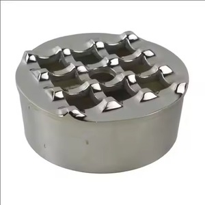 Cigarette Ash Use Double <b>Sided</b> <b>Silver</b> Plated Ashtray Holder Hotel <b>Table</b> Decor Smoking Tray Container - Product Image 2