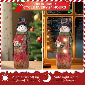 Decorazioni Natalizie con Pupazzo di Neve LED, Statua in Resina per Interni, Figurina Festiva e Giocattolo per Celebrazioni Natalizie - Product Image 4