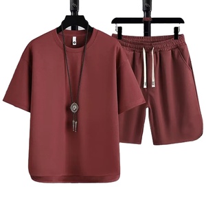 Ensemble pull-over homme en polyester/coton - T-shirt à manches courtes et short de qualité supérieure, coupe classique - Grande taille, respirant et léger pour l'été - Product Image 6