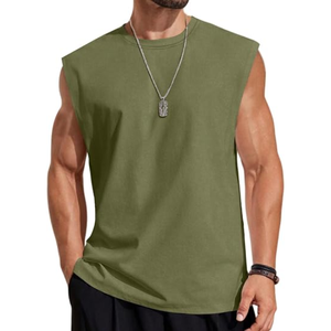 Camiseta sin mangas 100% algodón para hombre, camiseta deportiva con corte musculoso, camiseta holgada para gimnasio y entrenamiento físico - Product Image 6
