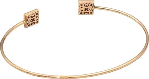 กำไลข้อมือทองคำ 14k โรสโกลด์ประดับเพชรทรงกลมปลายปิรามิด 0.40 กะรัต - Product Image 4