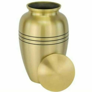 Premium Solid Brass Adult Cremation Urn Elegant Athena Bronze Handcrafted <b>Memorial</b> Jar With Lid Decorative Urn - Product Image 3