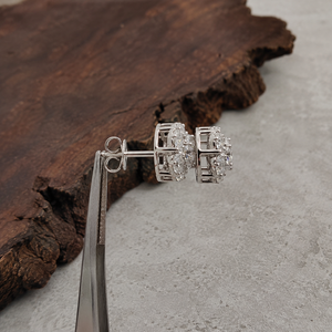 Custom 925 Sterling <b>Silver</b> Moissanite Cluster Stud <b>Earrings</b> Mens Hip Hop Round Ice <b>Earrings</b> Wholesale - Product Image 4