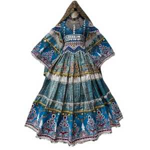 Nouvelle arrivée, robes de mariée afghanes ethniques, longues jusqu'au sol, pour femmes adultes, faites à la main, brodées, à manches longues, avec décoration en dentelle - Product Image 1