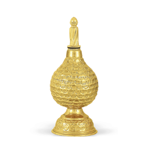 Aspersor de agua bendita de latón con incrustaciones intrincadas, perfecto para rituales de iglesias y templos. Disponible a precios de mayorista. - Product Image 3