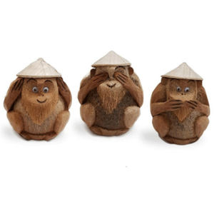 Artesanía de Mono Hecha a Mano con Cáscara de Coco, Atractiva Decoración para el Hogar - Product Image 1