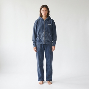 Conjunto de Chándal Personalizado para Mujer con Lavado Ácido, Sudadera con Cremallera Desgastada y Pantalones Jogger, Estilo Vintage de Algodón, Atuendo Casual Urbano - Product Image 5