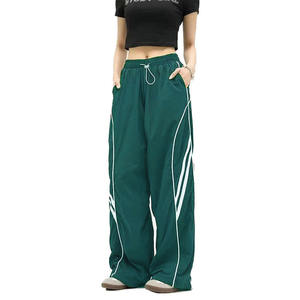 Pantalones Cargo Baggy Personalizados con Cordón para Mujer, de Poliéster, Casuales, Transpirables, Duraderos, con Cintura Alta Elástica - Product Image 1