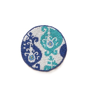Seed Bead Embroidery <b>Coaster</b> Unique Handmade Table Decor Colorful <b>Beaded</b> <b>Coaster</b> Set Embroidery Art Dining Table Style - Product Image 2